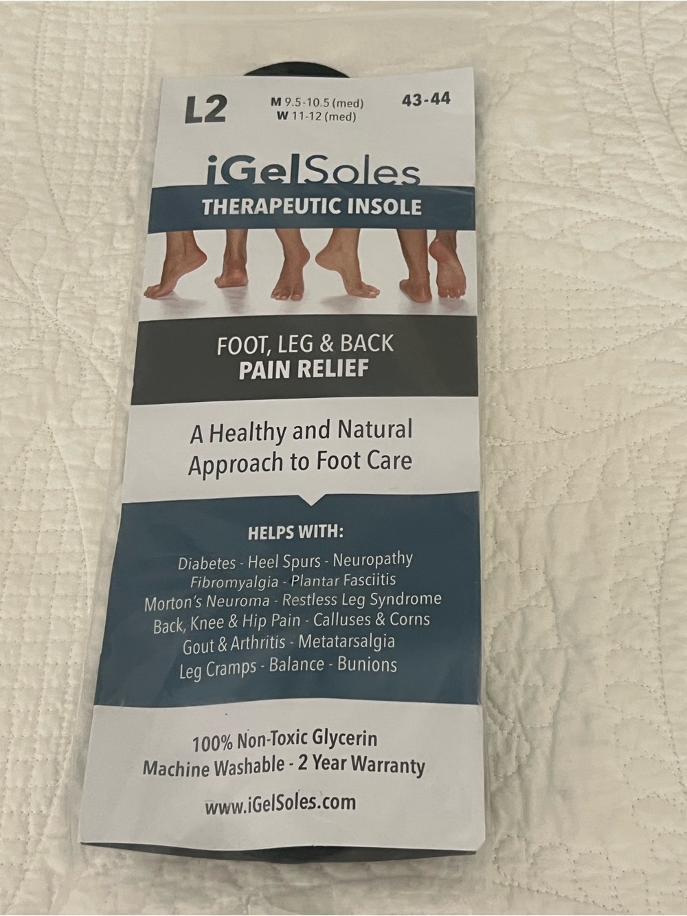 iGelSoles Therapeutic Insoles - Blue/White Packaging